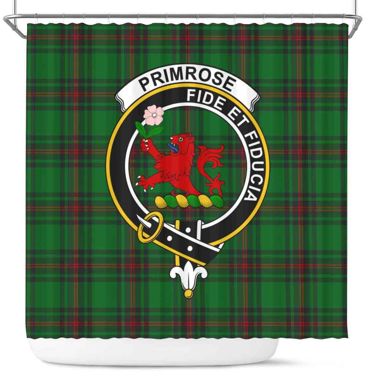 Primrose Tartan Crest Shower Curtain