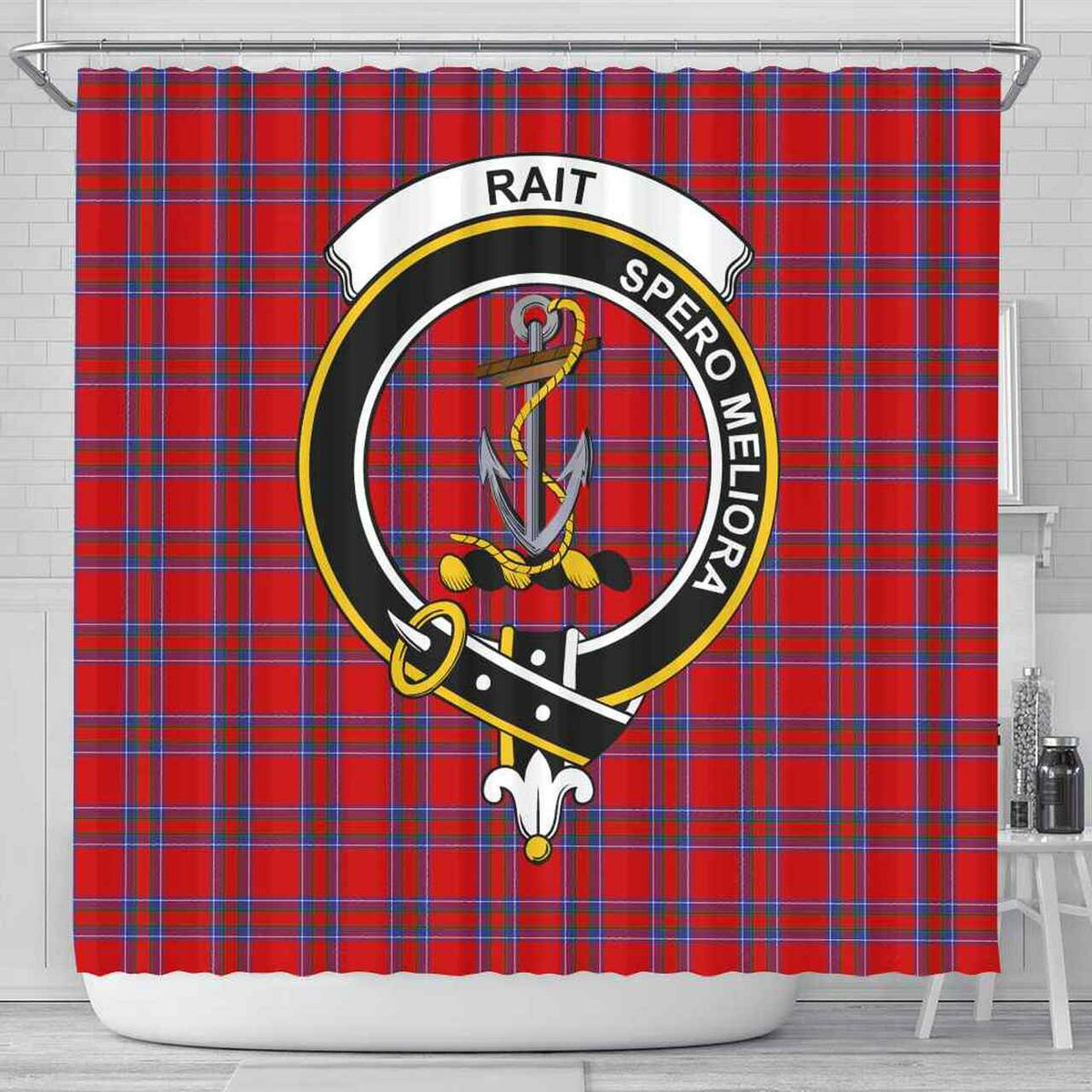 Rait Tartan Crest Shower Curtain