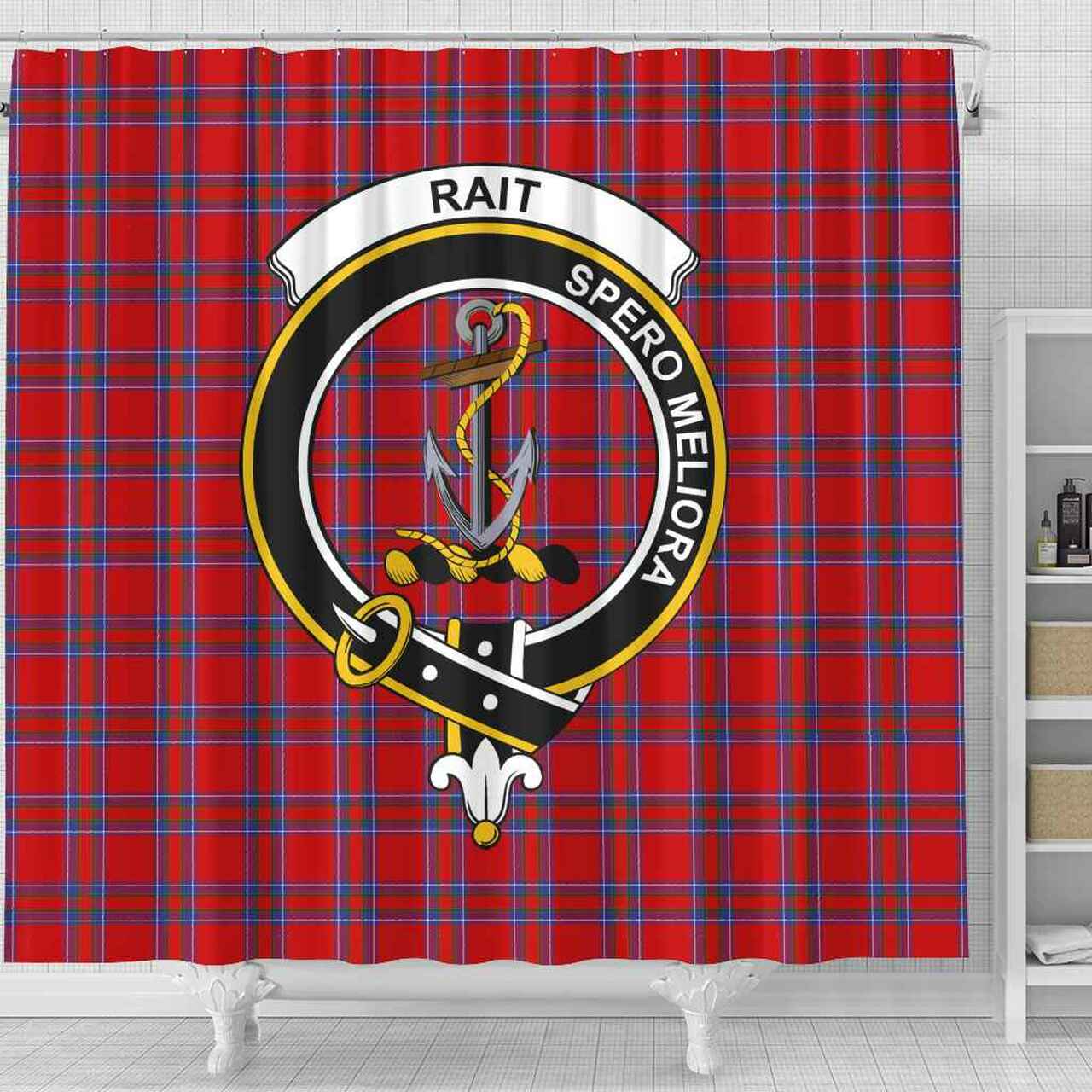 Rait Tartan Crest Shower Curtain