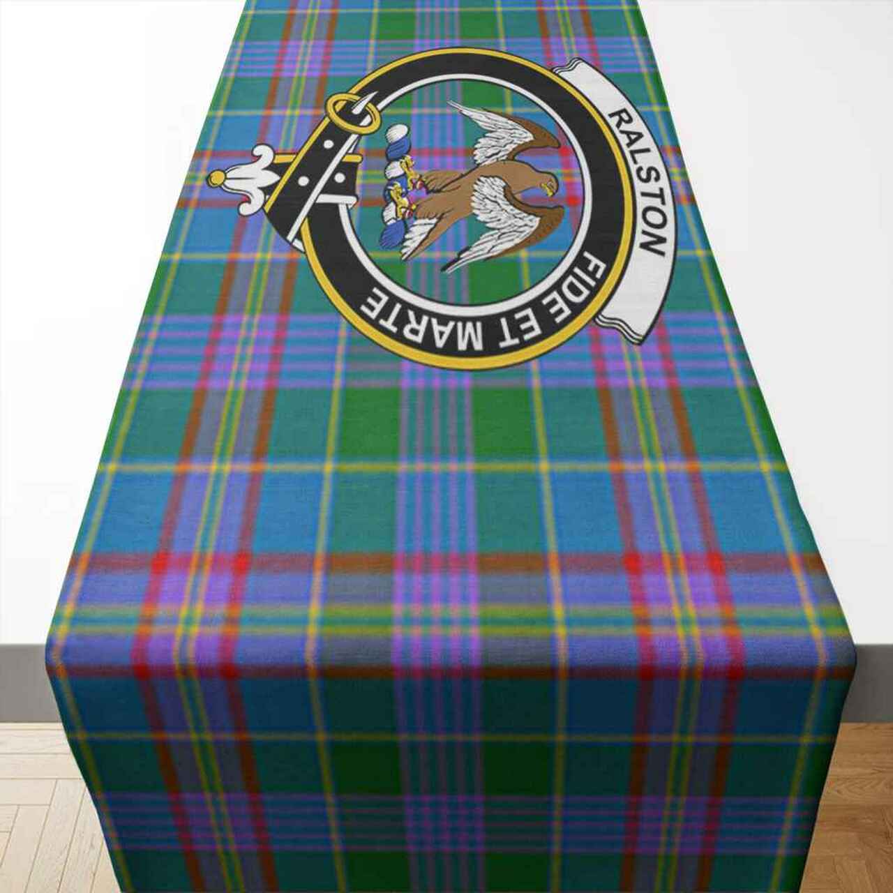 Ralston Tartan Crest Table Runner - Cotton table runner