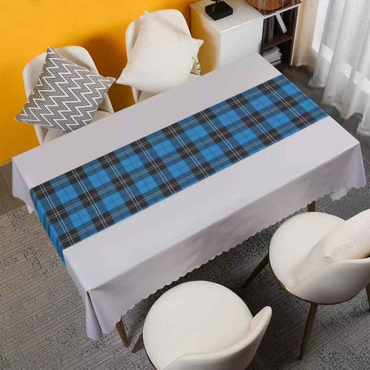 Ramsay Blue Ancient Tartan Table Runner - Cotton table runner