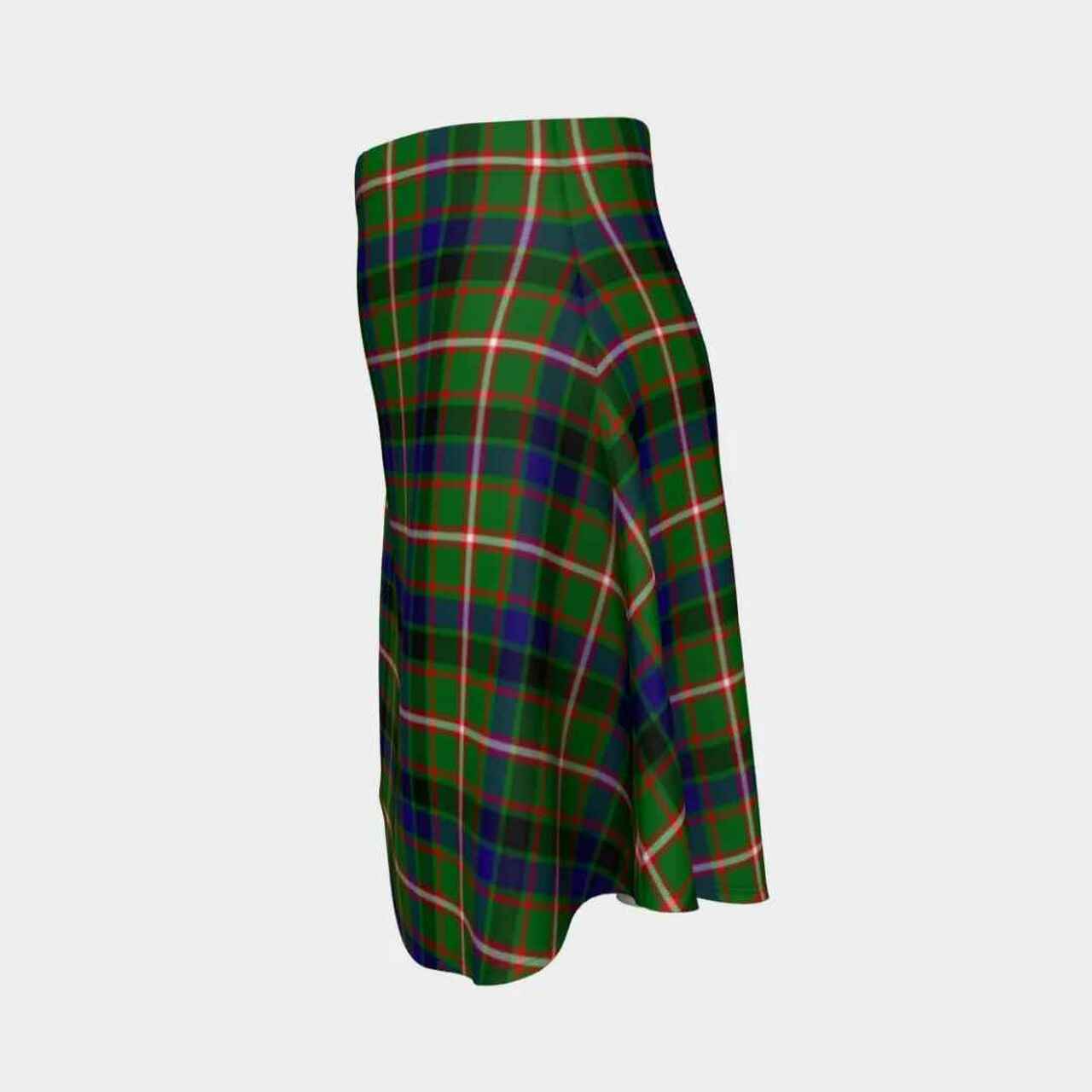 Reid Green Tartan Flared Skirt