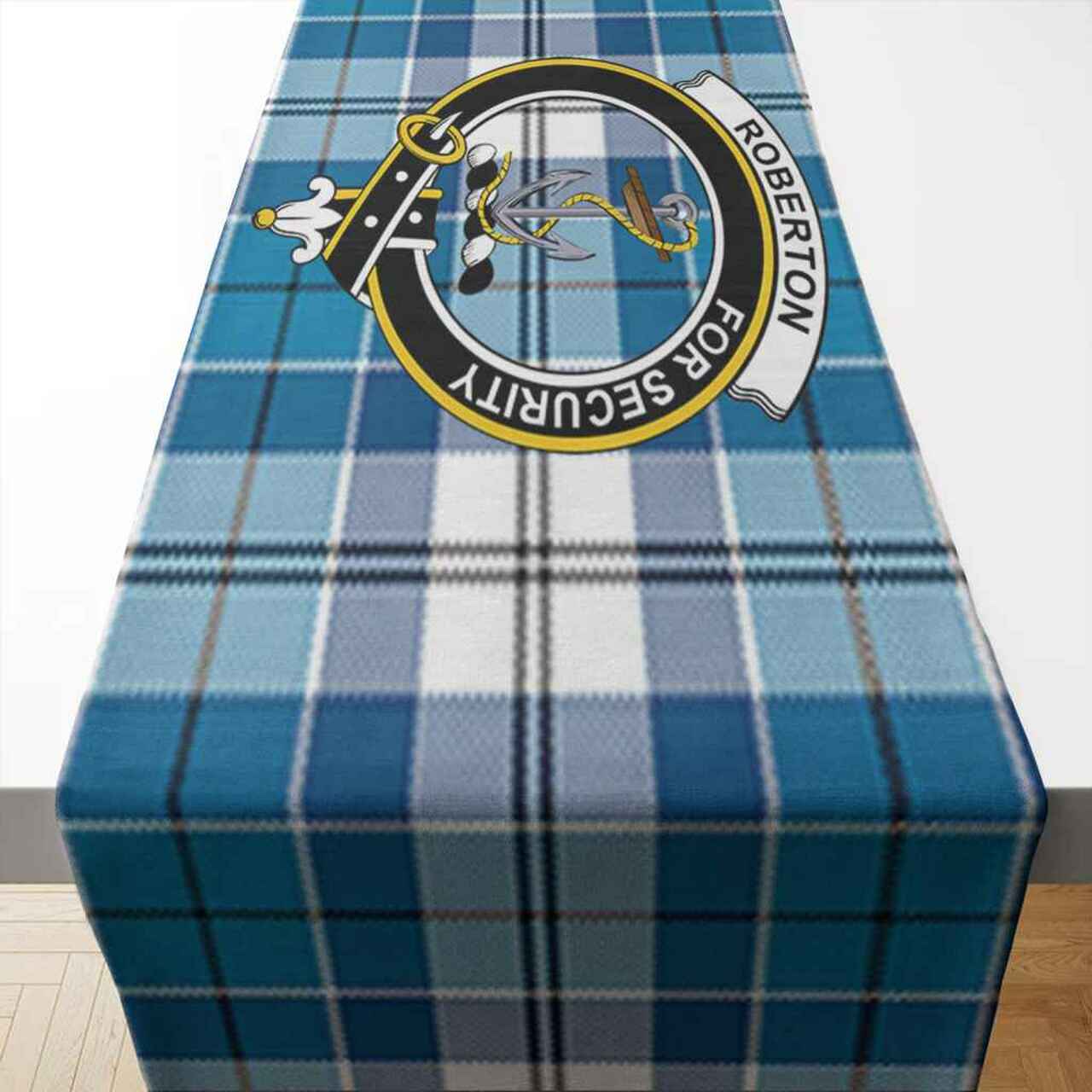 Roberton Tartan Crest Table Runner - Cotton table runner