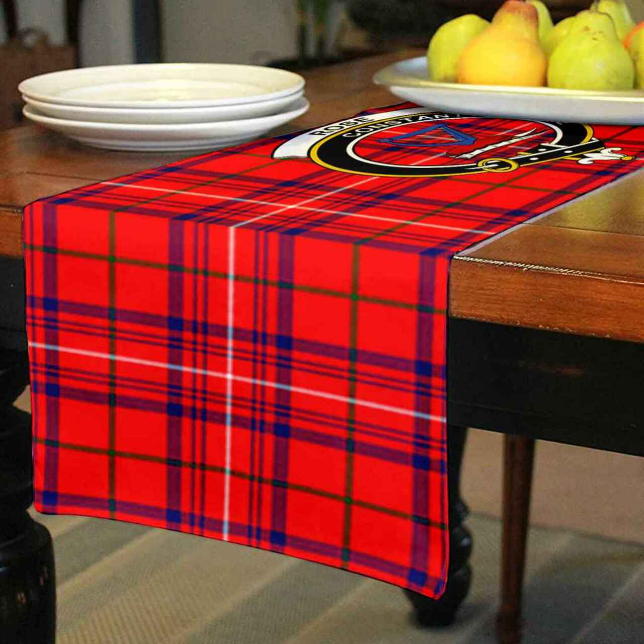 Rose Tartan Crest Table Runner - Cotton table runner