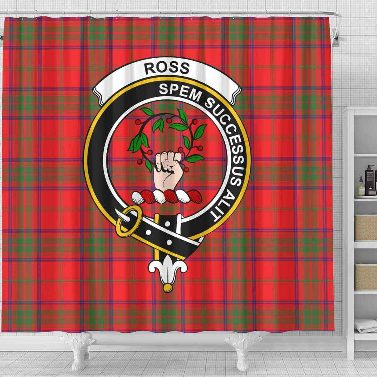 Ross Tartan Crest Shower Curtain