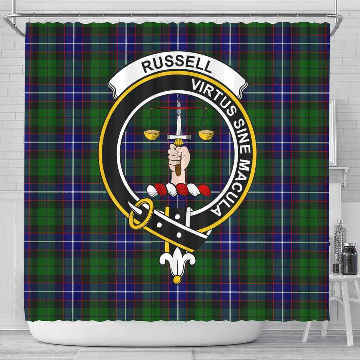 Russell Tartan Crest Shower Curtain