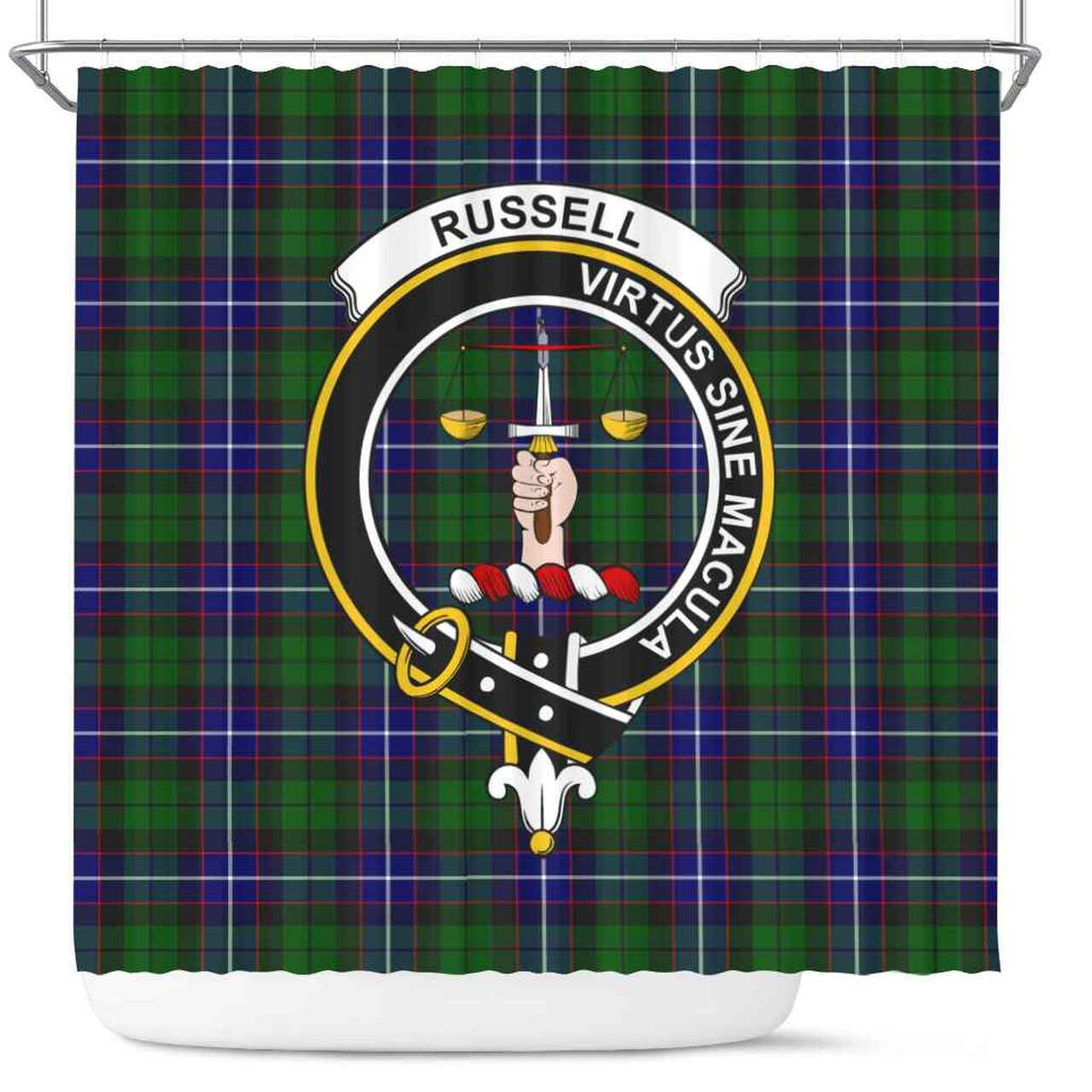 Russell Tartan Crest Shower Curtain