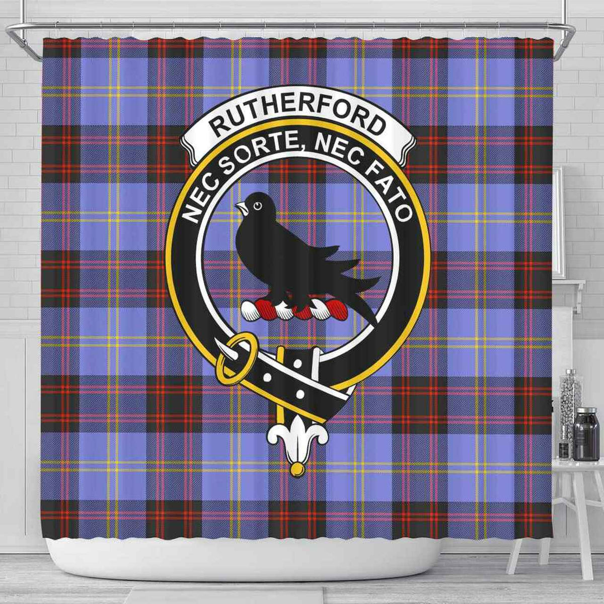 Rutherford Tartan Crest Shower Curtain