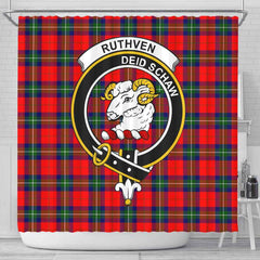 Ruthven Tartan Crest Shower Curtain