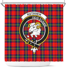 Ruthven Tartan Crest Shower Curtain