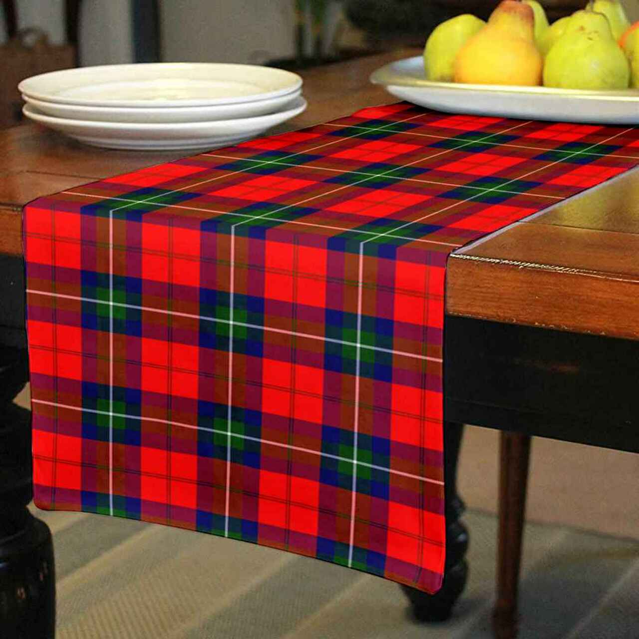 Ruthven Modern Tartan Table Runner - Cotton table runner