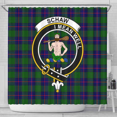 Schaw (of Sauchie) Tartan Crest Shower Curtain