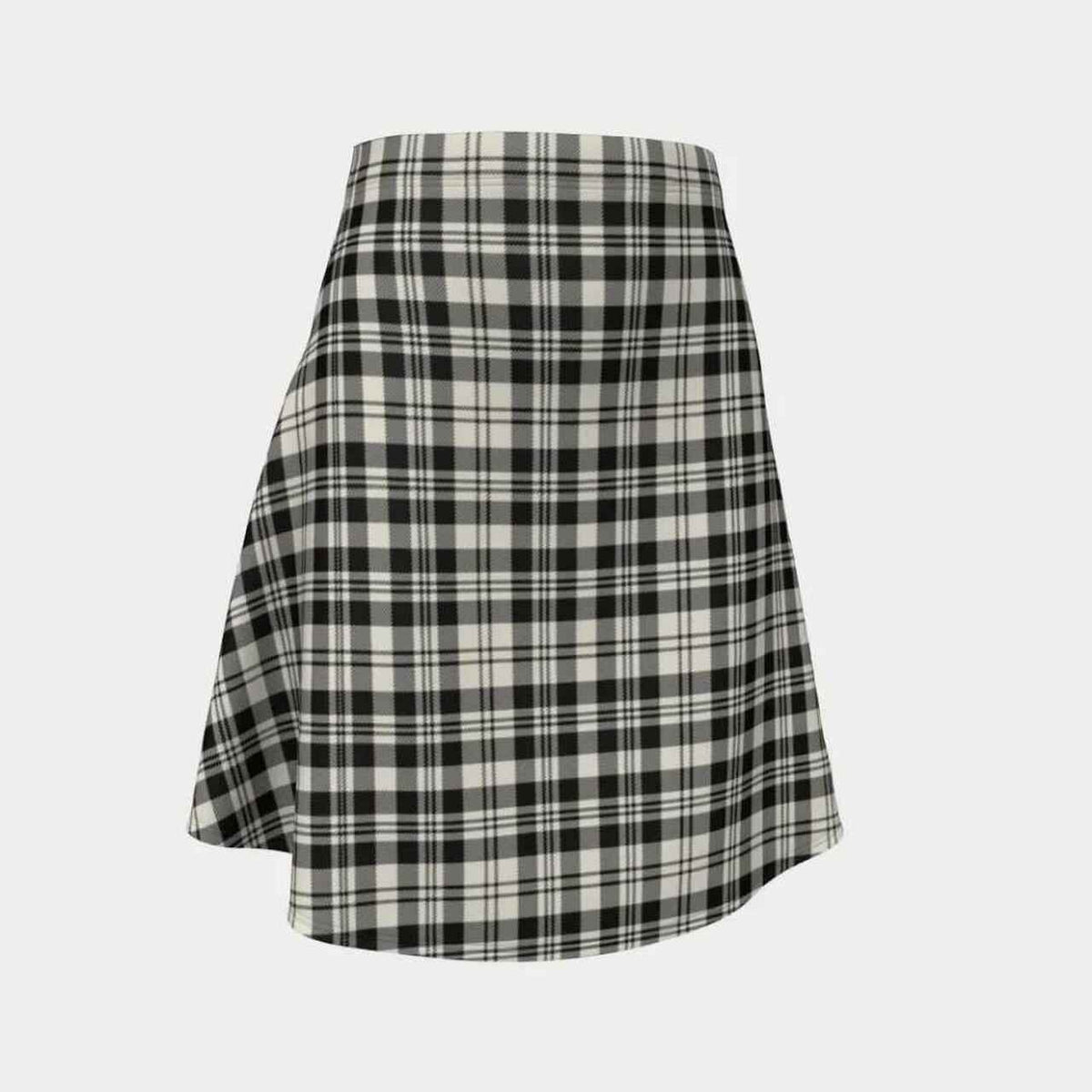 Scott Black & White Ancient Tartan Flared Skirt