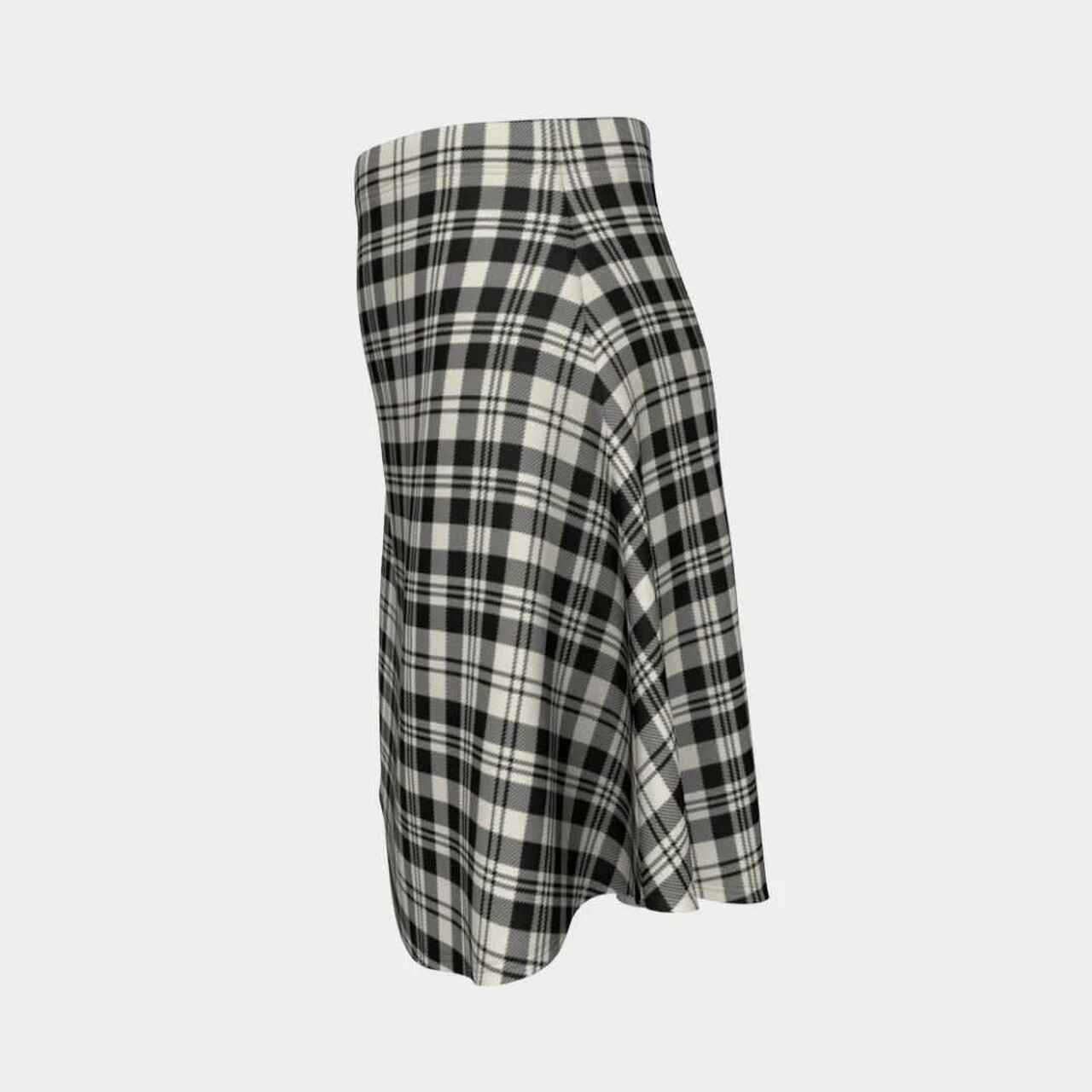 Scott Black & White Ancient Tartan Flared Skirt