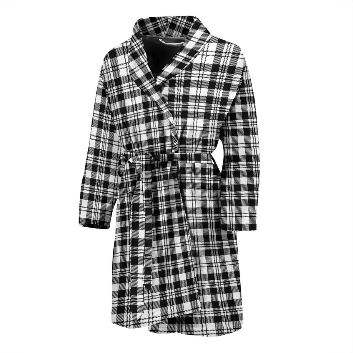 Scott Black & White Modern Tartan Bathrobe