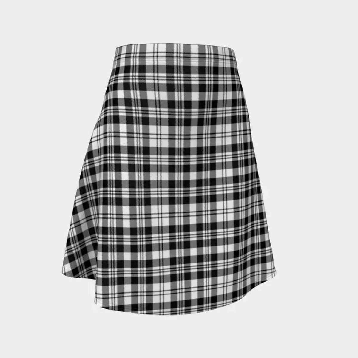 Scott Black & White Modern Tartan Flared Skirt