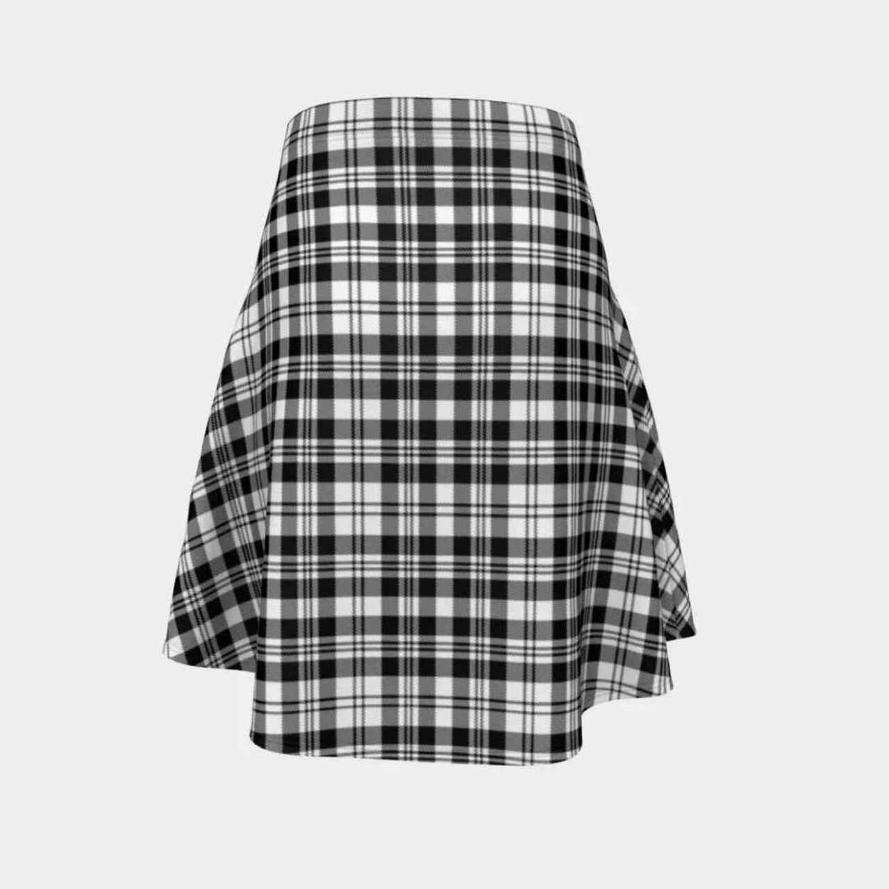 Scott Black & White Modern Tartan Flared Skirt