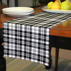 Scott Black & White Modern Tartan Table Runner - Cotton table runner