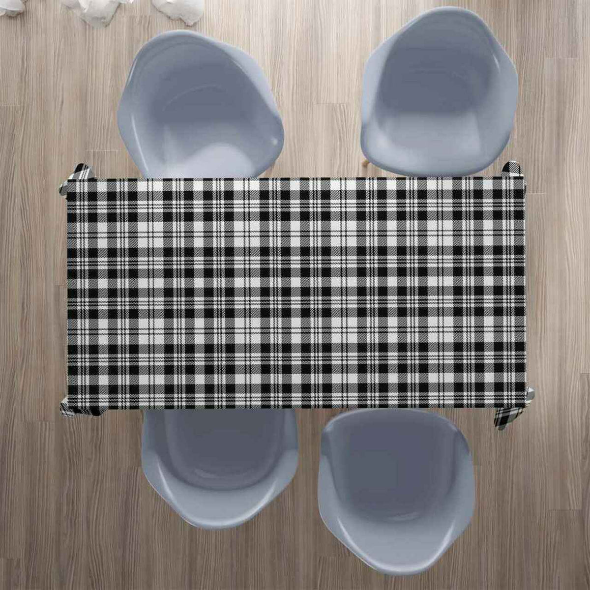 Scott Black & White Modern Tartan Tablecloth