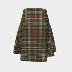 Scott Green Weathered Tartan Flared Skirt