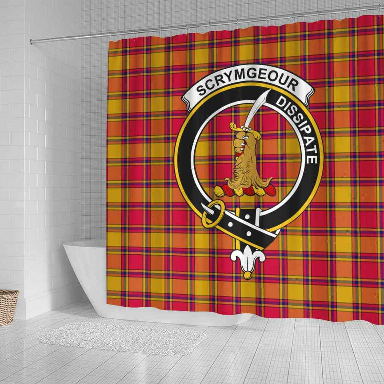 Scrymgeour Tartan Crest Shower Curtain