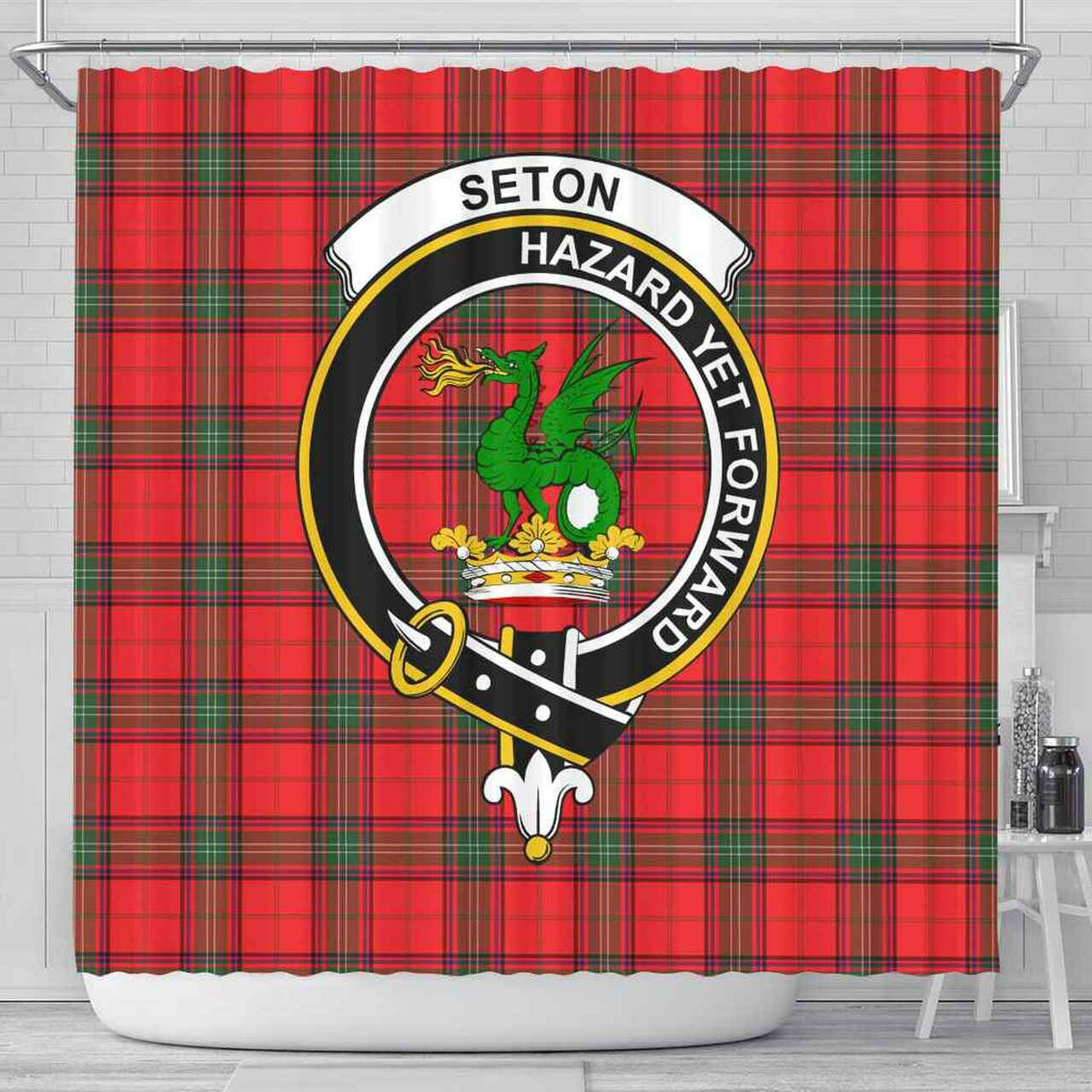 Seton Tartan Crest Shower Curtain