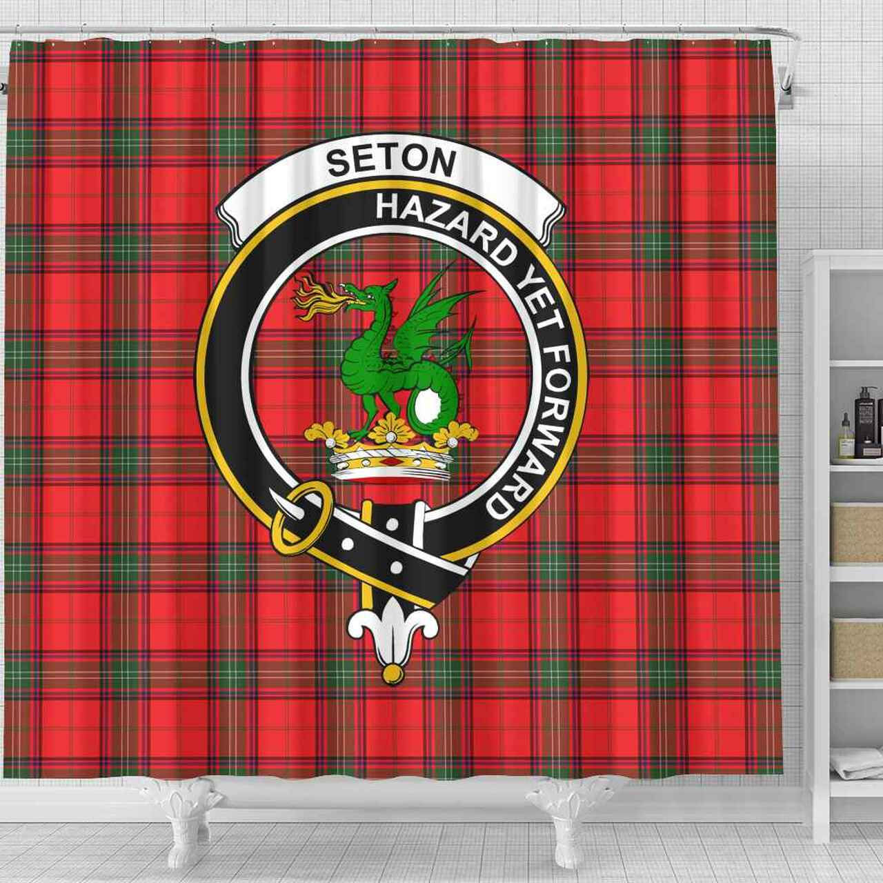 Seton Tartan Crest Shower Curtain