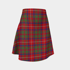 Shaw Red Modern Tartan Flared Skirt