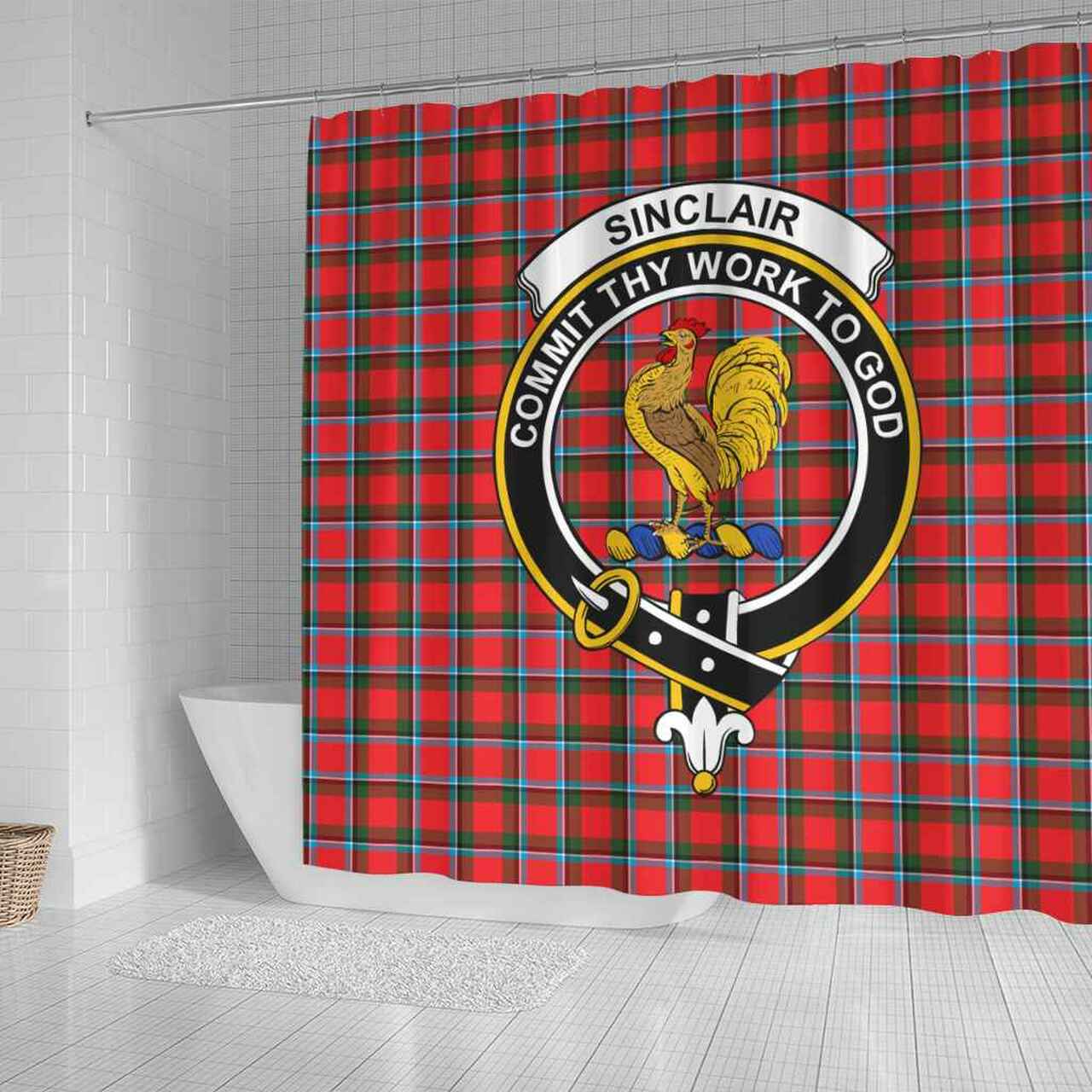 Sinclair Tartan Crest Shower Curtain