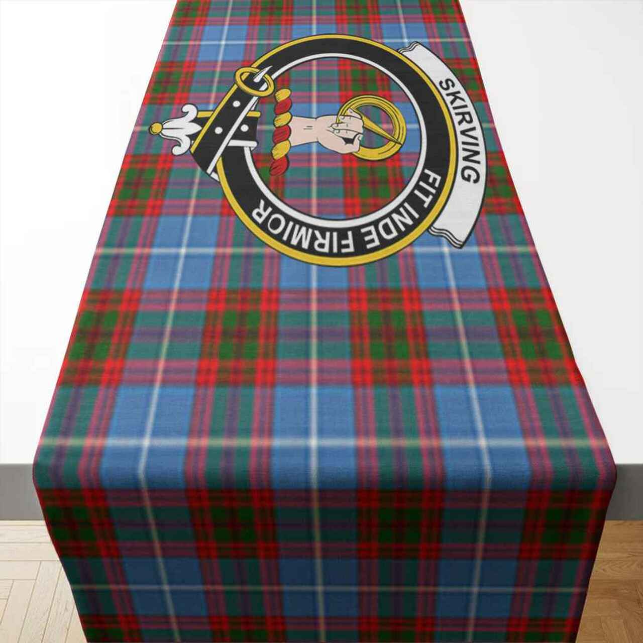 Skirving Tartan Crest Table Runner - Cotton table runner