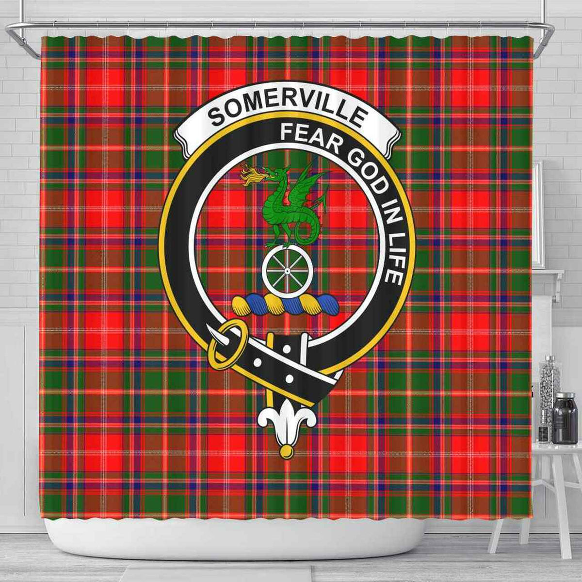 Somerville Tartan Crest Shower Curtain