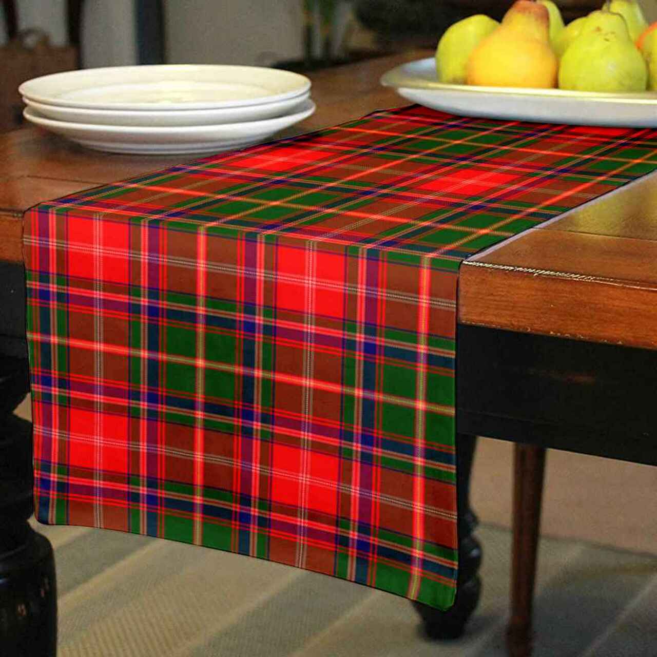 Somerville Modern Tartan Table Runner - Cotton table runner