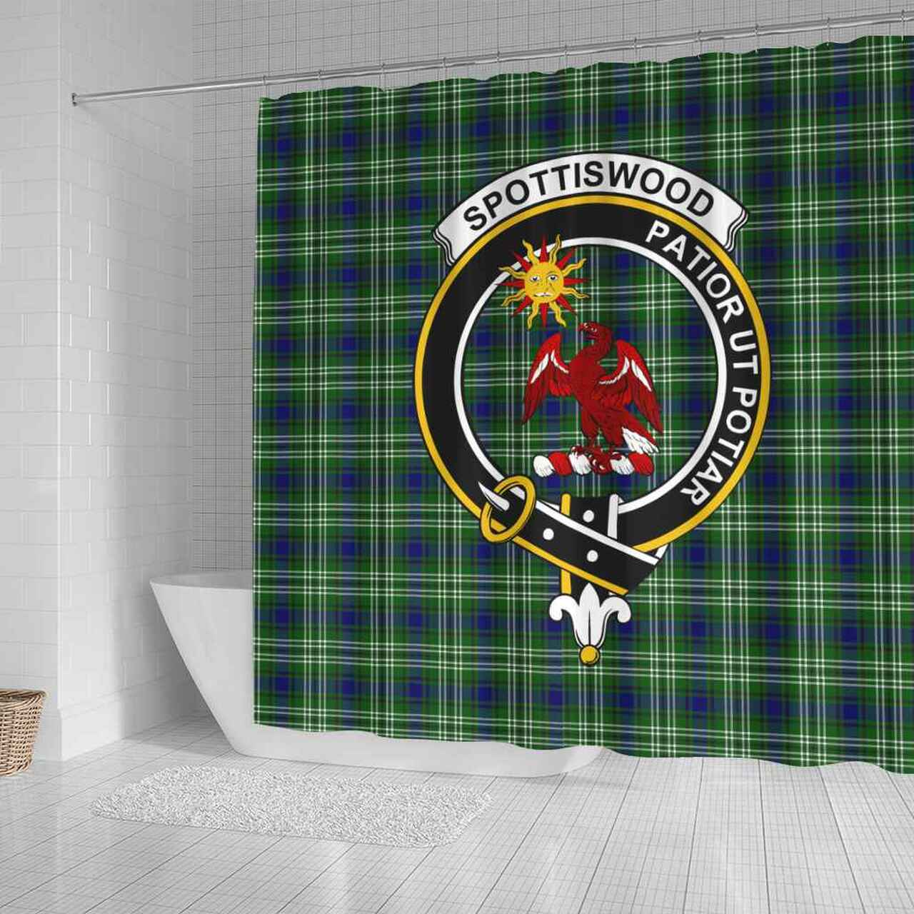 Spottiswood Tartan Crest Shower Curtain