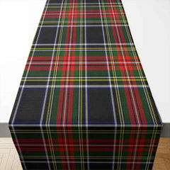 Stewart Black Tartan Table Runner - Cotton table runner