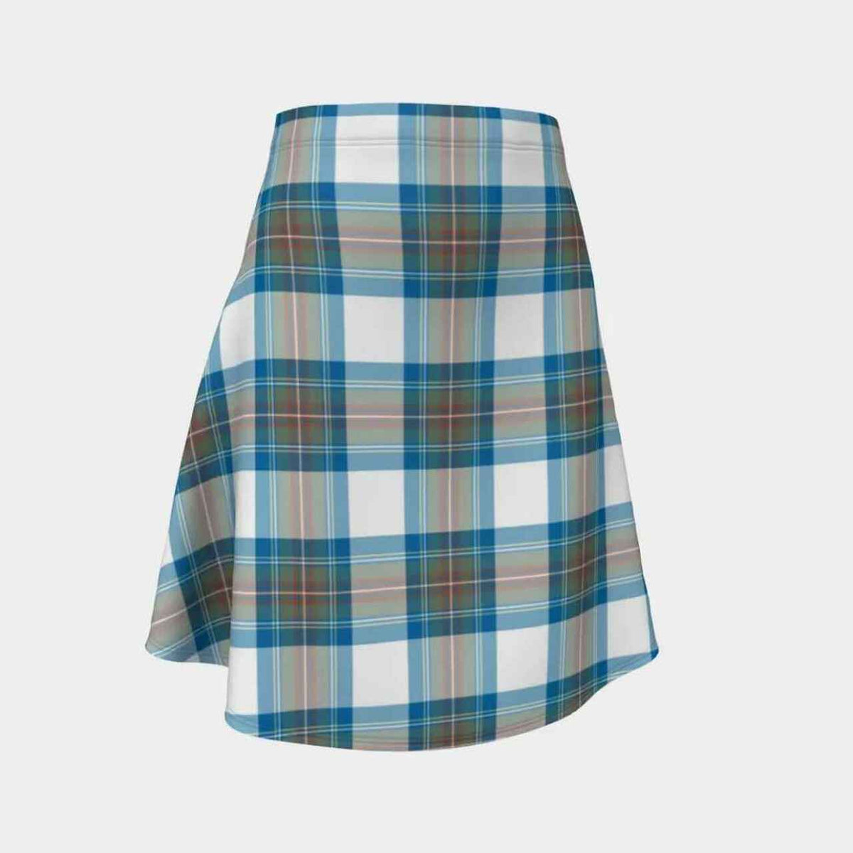 Stewart Muted Blue Tartan Flared Skirt