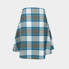 Stewart Muted Blue Tartan Flared Skirt