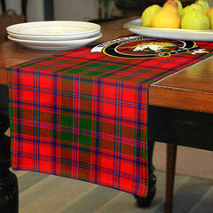 Stewart (of Appin) Tartan Crest Table Runner - Cotton table runner