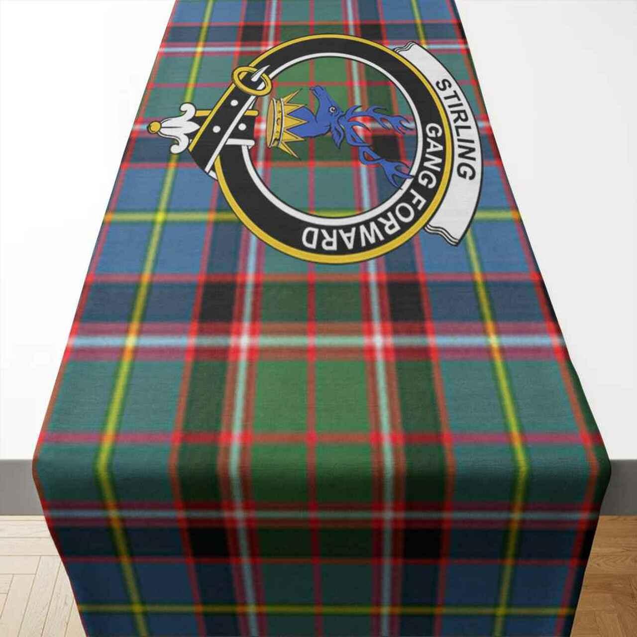 Stirling (of Cadder-Present Chief) Tartan Crest Table Runner - Cotton table runner