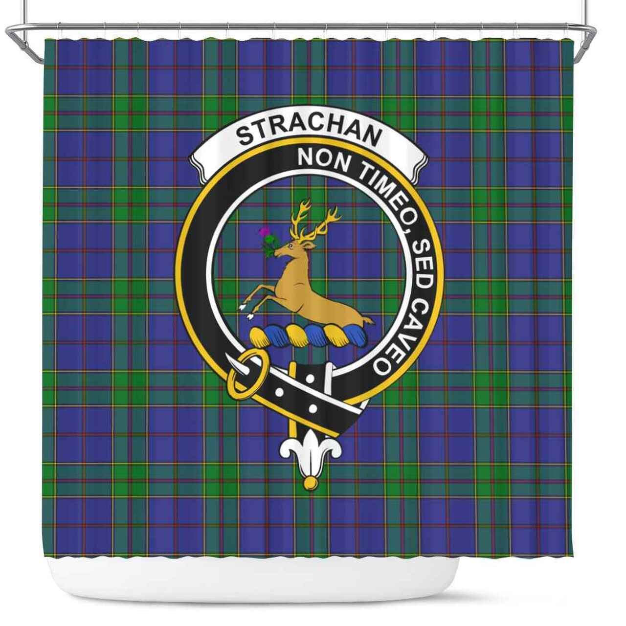 Strachan Tartan Crest Shower Curtain