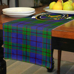 Strachan Tartan Crest Table Runner - Cotton table runner