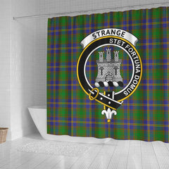 Strange (or Strang) Tartan Crest Shower Curtain