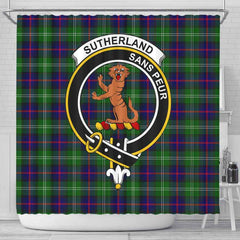 Sutherland I Tartan Crest Shower Curtain