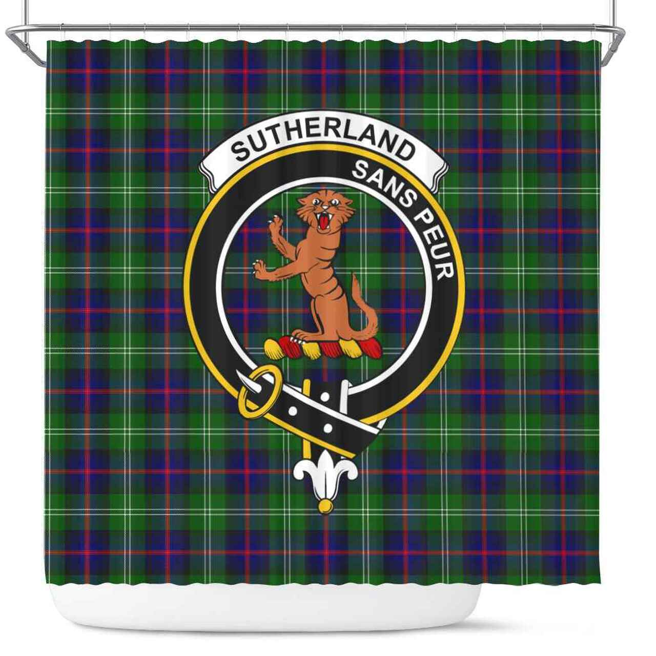 Sutherland I Tartan Crest Shower Curtain