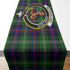 Sutherland II Tartan Crest Table Runner - Cotton table runner