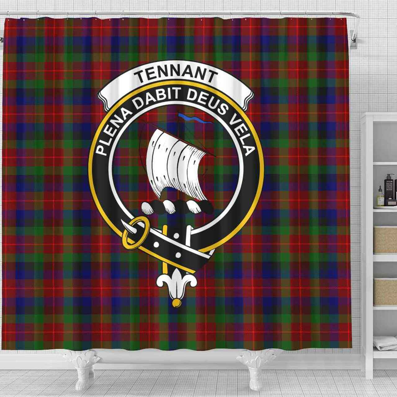 Tennant Tartan Crest Shower Curtain