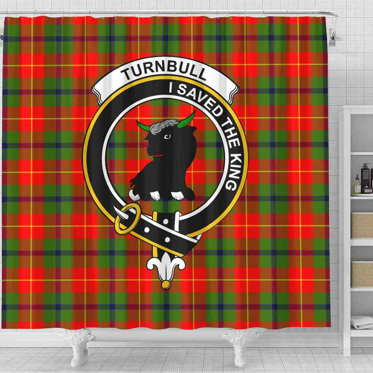 Turnbull Tartan Crest Shower Curtain