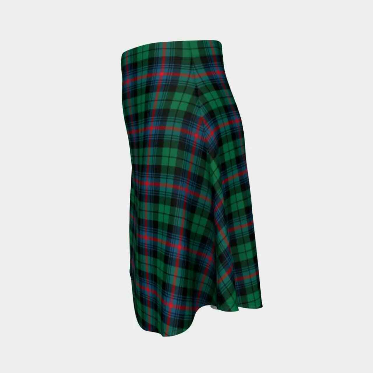 Urquhart Broad Red Ancient Tartan Flared Skirt