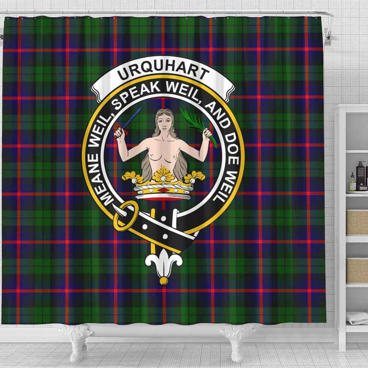 Urquhart Tartan Crest Shower Curtain