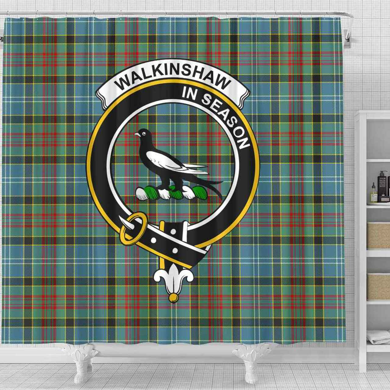 Walkinshaw Tartan Crest Shower Curtain