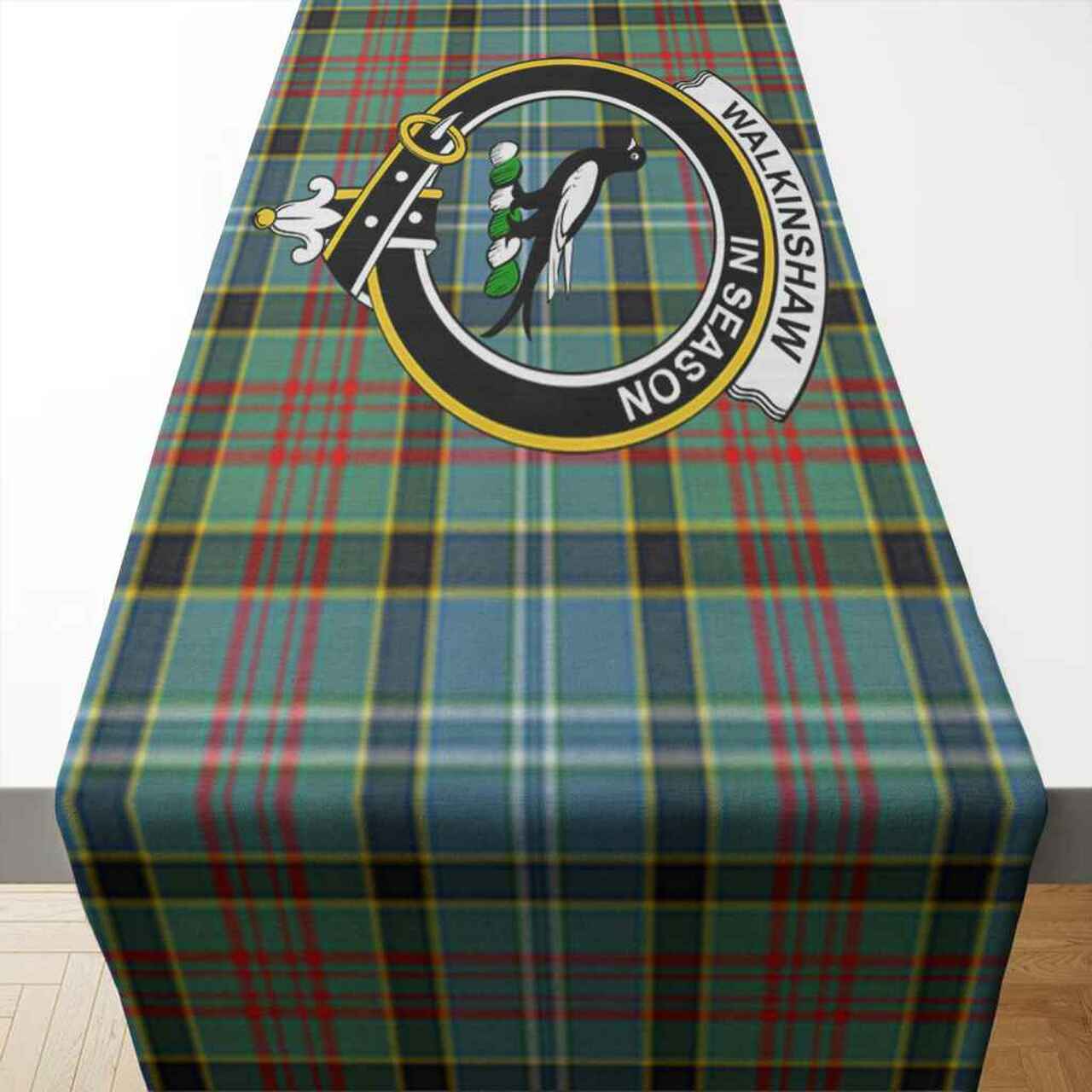 Walkinshaw Tartan Crest Table Runner - Cotton table runner